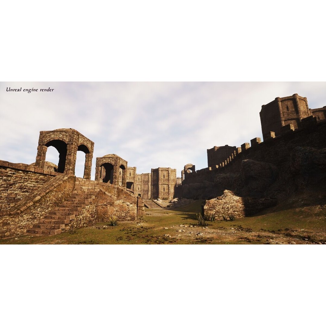 Ancient Fort 3D Model – Game Ready Low-Poly Asset, FBX & Blender - View 15