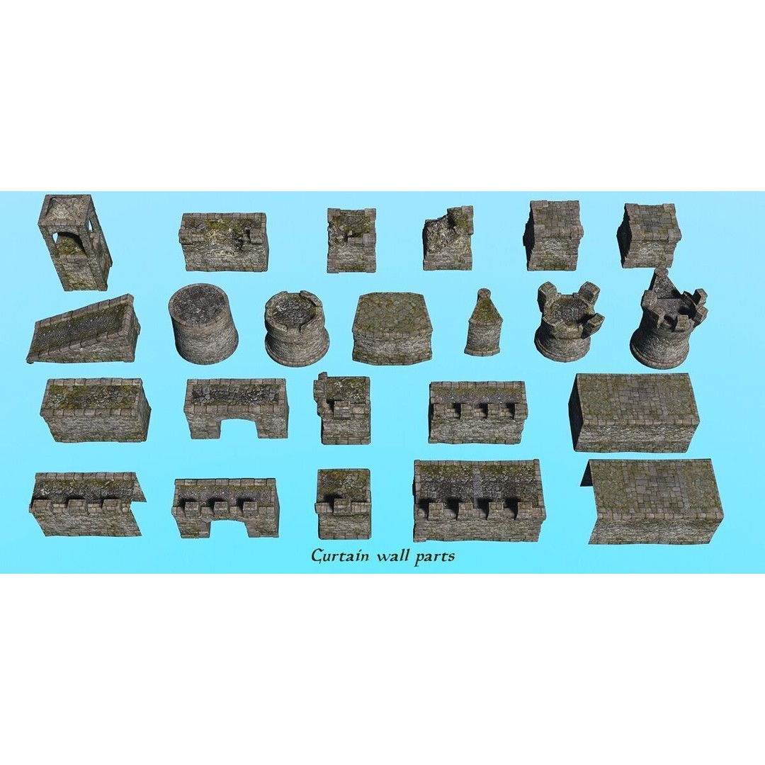 Ancient Fort 3D Model – Game Ready Low-Poly Asset, FBX & Blender - View 4