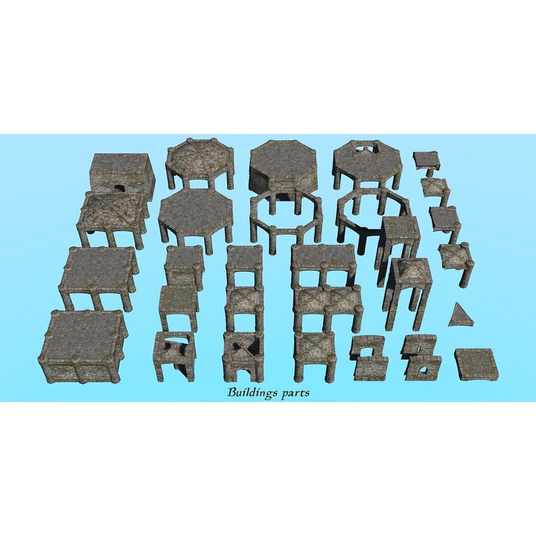 Ancient Fort 3D Model – Game Ready Low-Poly Asset, FBX & Blender - View 5