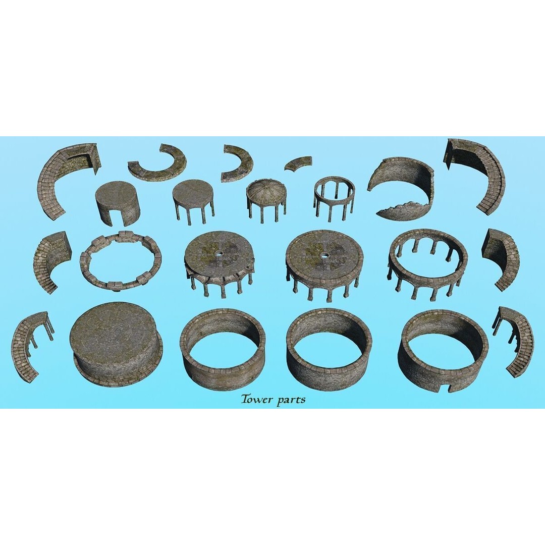 Ancient Fort 3D Model – Game Ready Low-Poly Asset, FBX & Blender - View 6