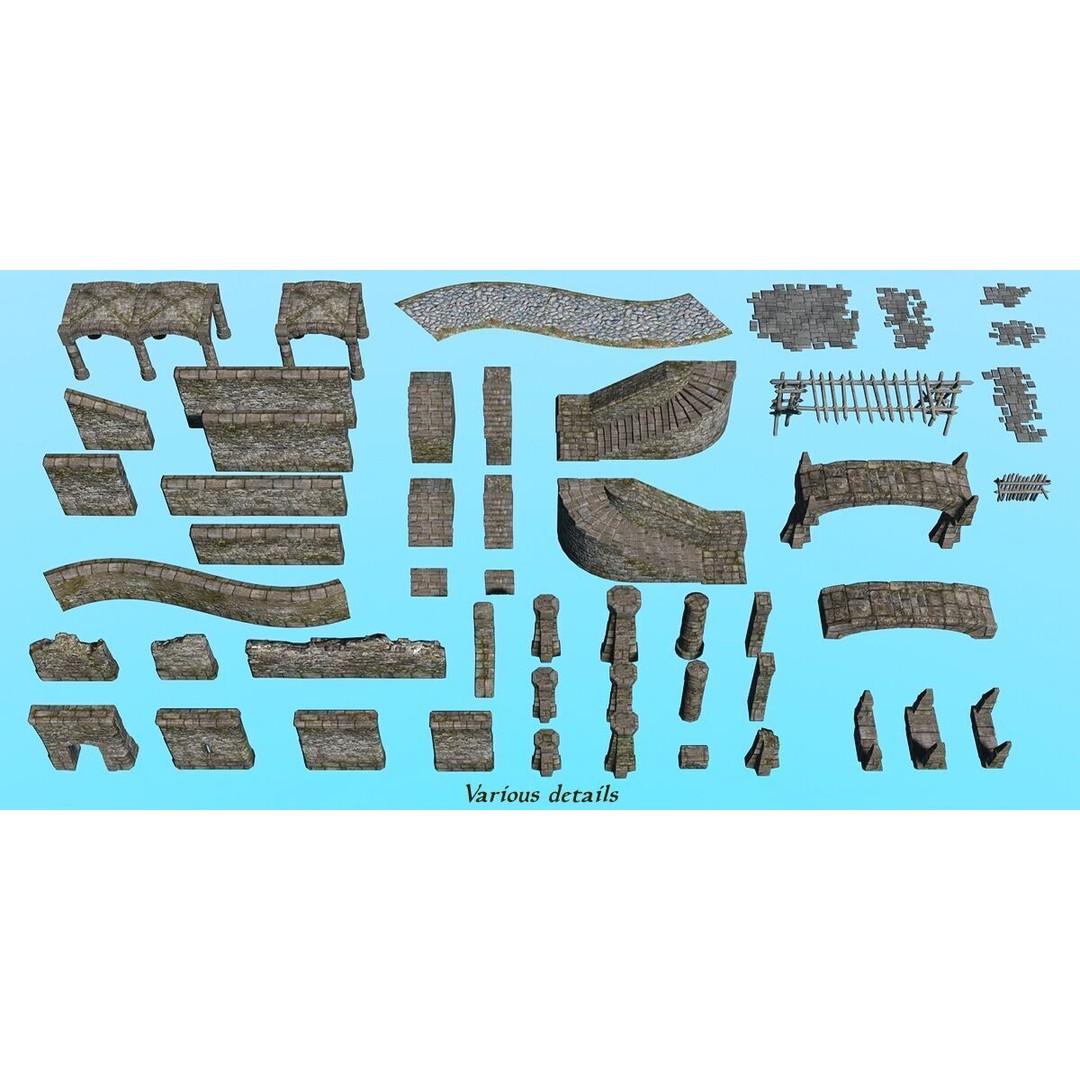 Ancient Fort 3D Model – Game Ready Low-Poly Asset, FBX & Blender - View 7