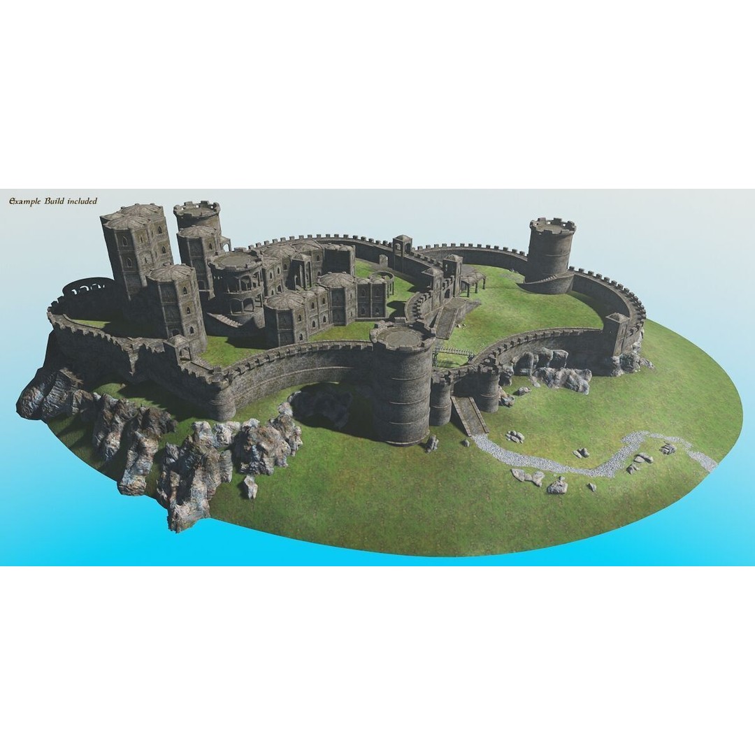 Ancient Fort 3D Model – Game Ready Low-Poly Asset, FBX & Blender - View 9