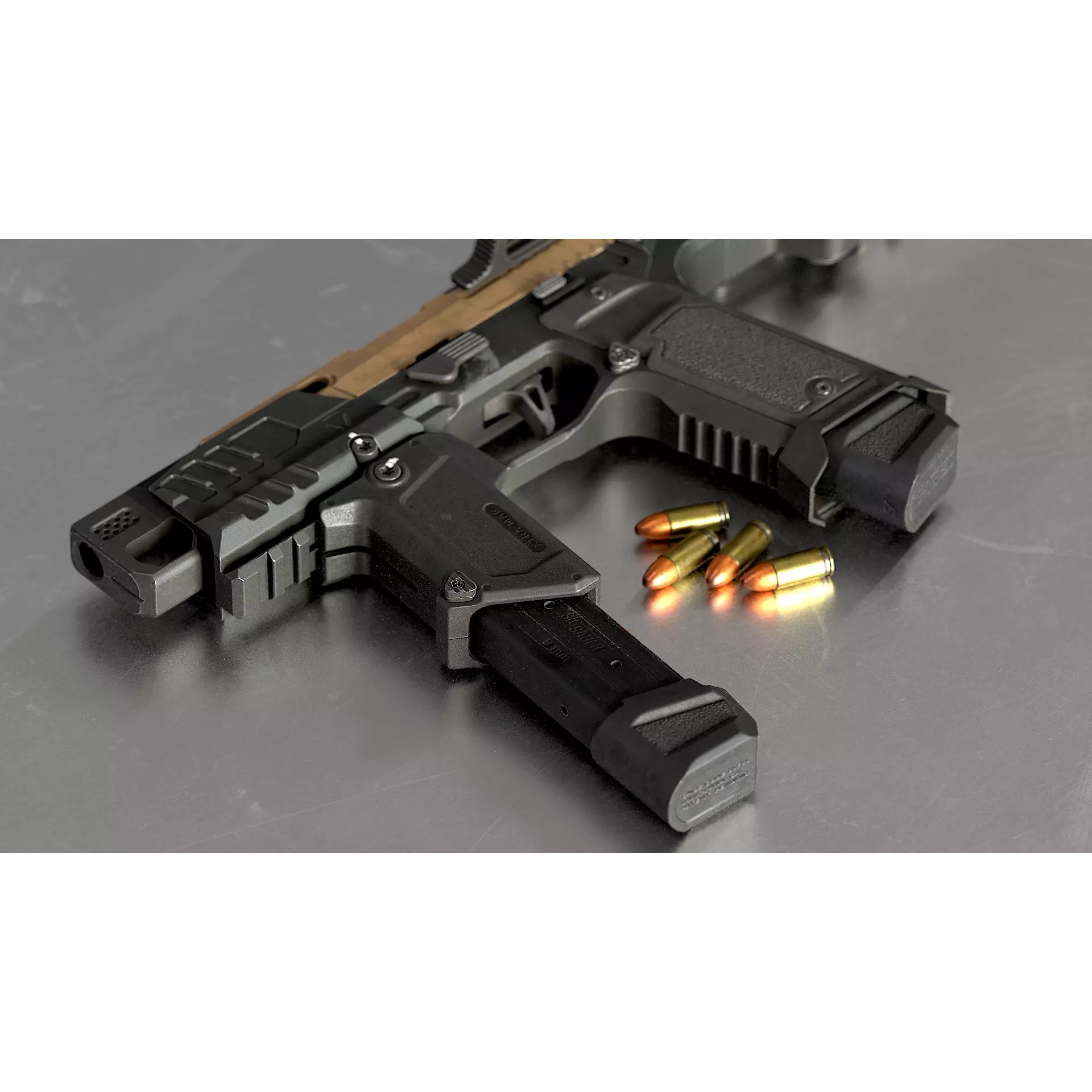 SIG Sauer P320 - Low-Poly Game-Ready 3D Model - View 2