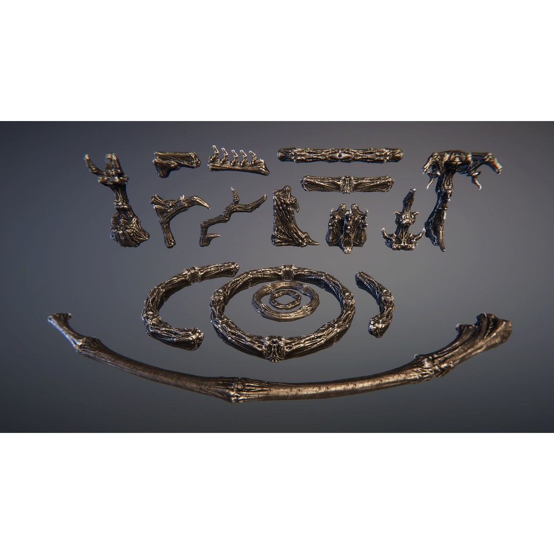 Grim Temple 3D Model – Low Poly Architectural Asset, FBX - View 9