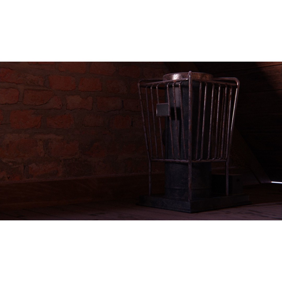 Old Attic 3D Model – Low Poly Interior Scene, FBX, Blender, Game Ready - View 7