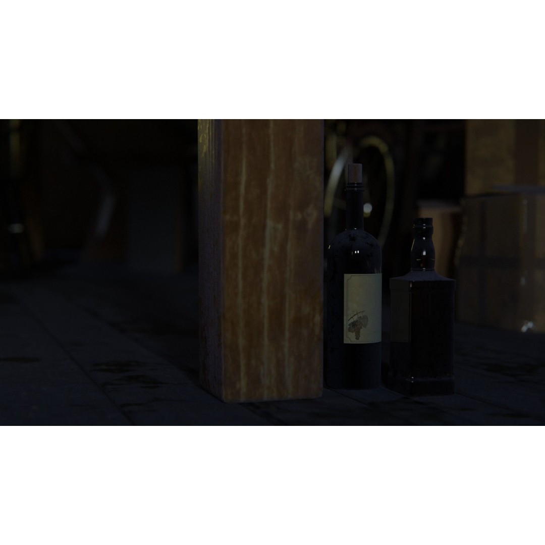 Old Attic 3D Model – Low Poly Interior Scene, FBX, Blender, Game Ready - View 9