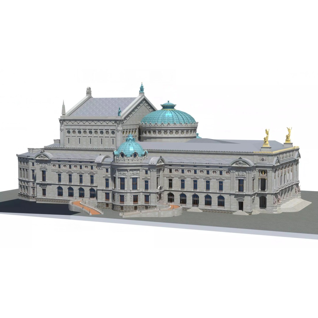 Palais Garnier 3D Model – Historic Opera House, FBX, PBR Textures - View 2