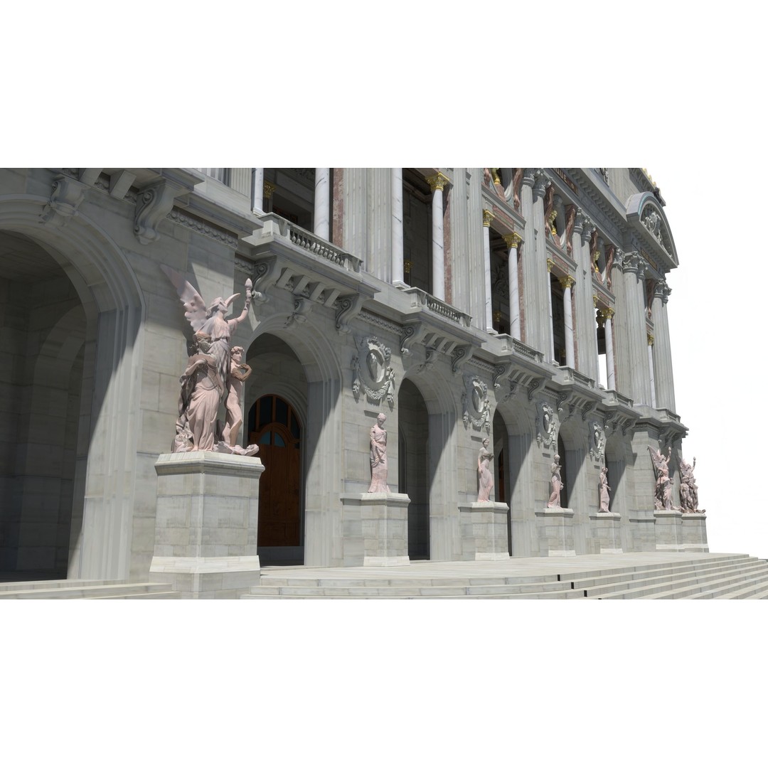 Palais Garnier 3D Model – Historic Opera House, FBX, PBR Textures - View 6