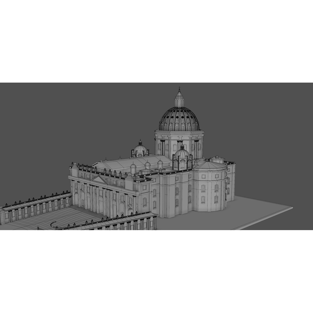 Piazza San Pietro Vatican 3D Model – Detailed Landmark Asset, FBX, OBJ, Blender