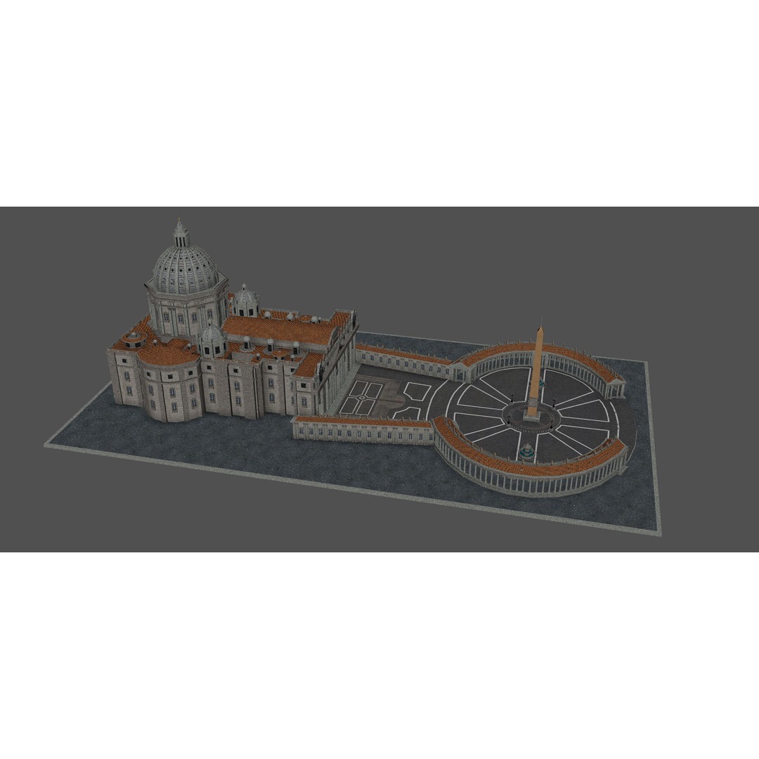Piazza San Pietro Vatican 3D Model – Detailed Landmark Asset, FBX, OBJ, Blender - View 10