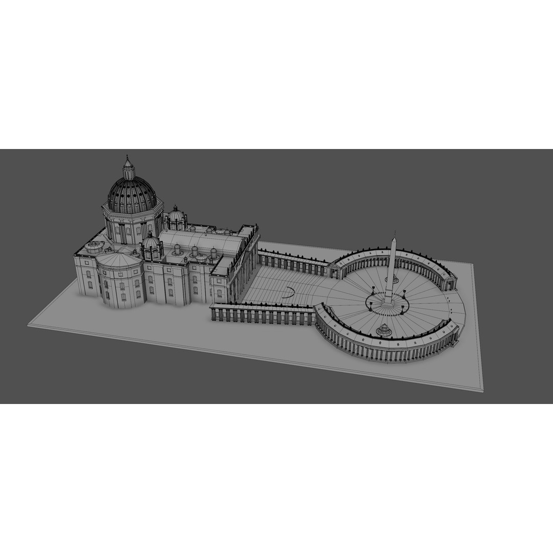 Piazza San Pietro Vatican 3D Model – Detailed Landmark Asset, FBX, OBJ, Blender - View 12