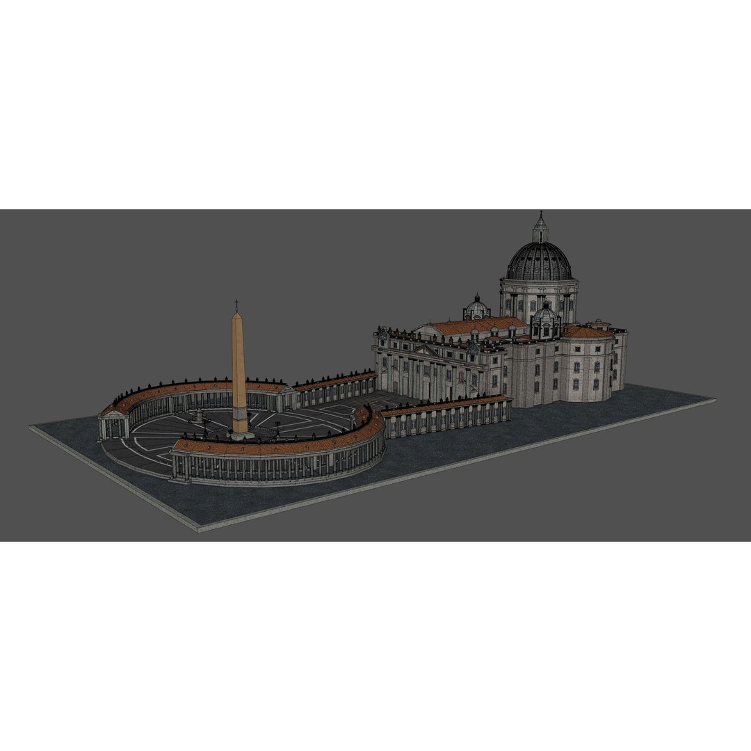 Piazza San Pietro Vatican 3D Model – Detailed Landmark Asset, FBX, OBJ, Blender - View 13