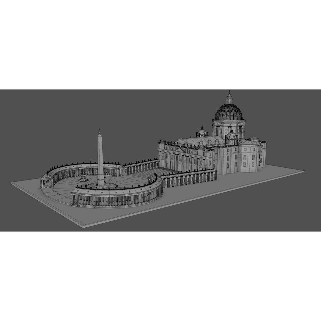 Piazza San Pietro Vatican 3D Model – Detailed Landmark Asset, FBX, OBJ, Blender - View 14