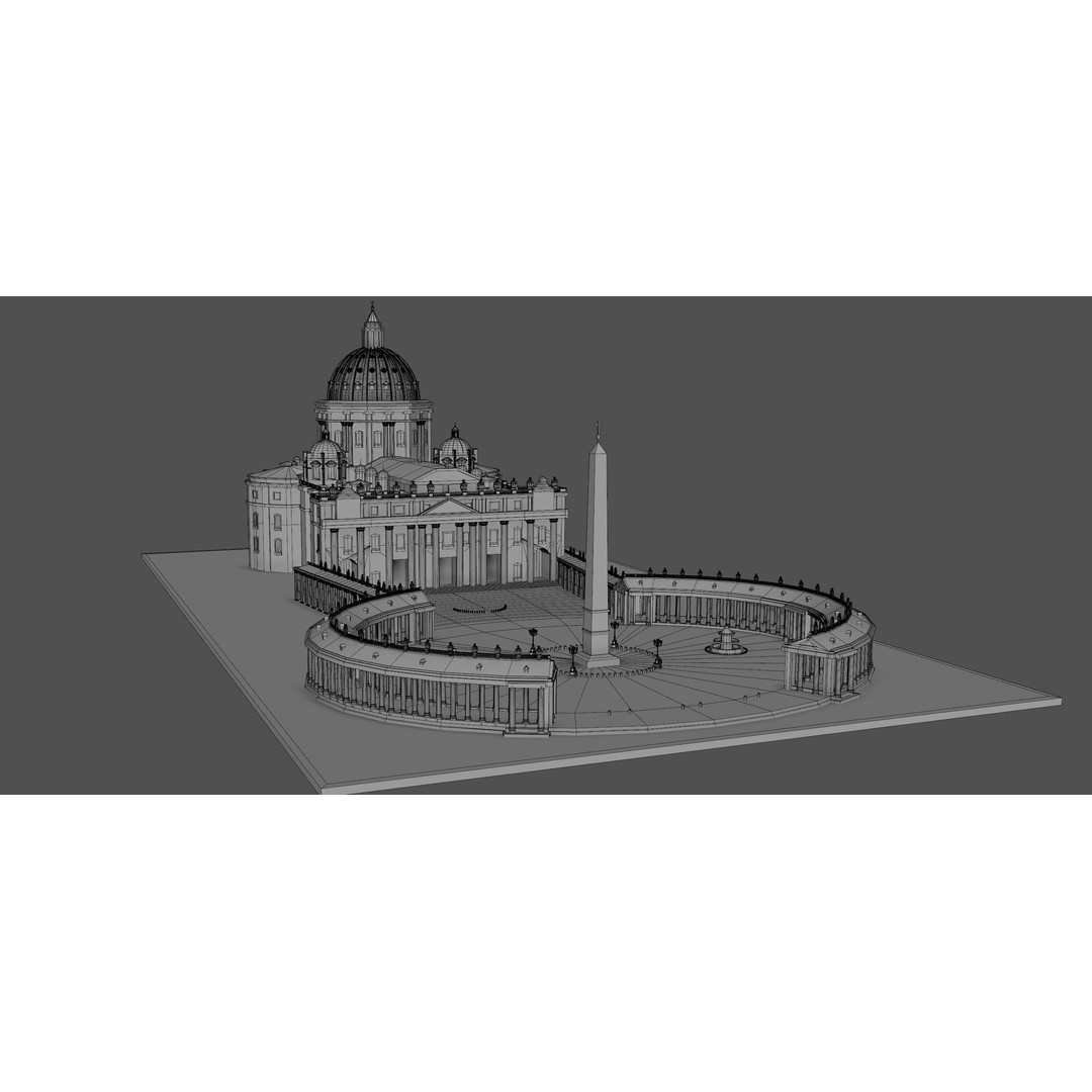 Piazza San Pietro Vatican 3D Model – Detailed Landmark Asset, FBX, OBJ, Blender - View 16