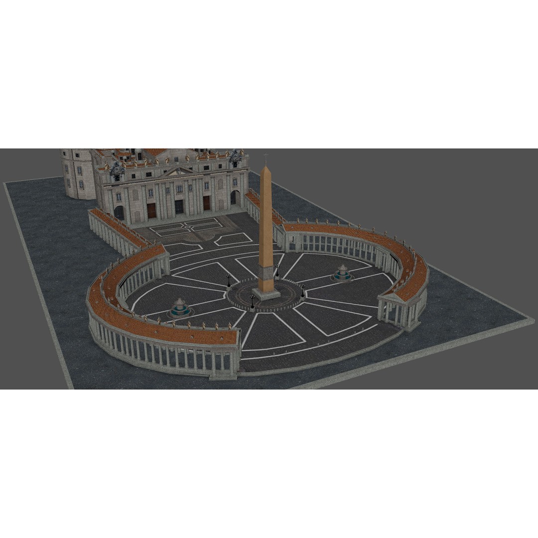 Piazza San Pietro Vatican 3D Model – Detailed Landmark Asset, FBX, OBJ, Blender - View 17