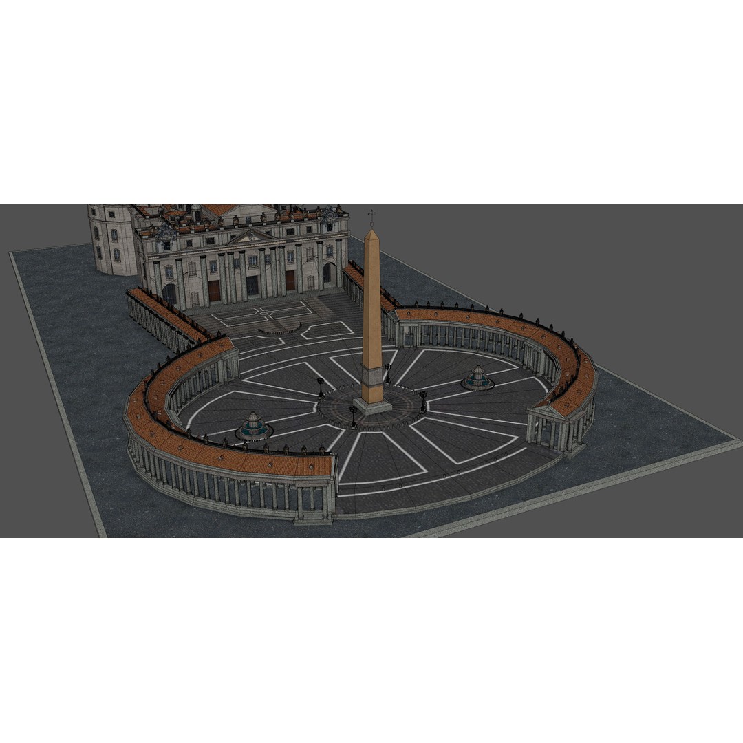 Piazza San Pietro Vatican 3D Model – Detailed Landmark Asset, FBX, OBJ, Blender - View 18