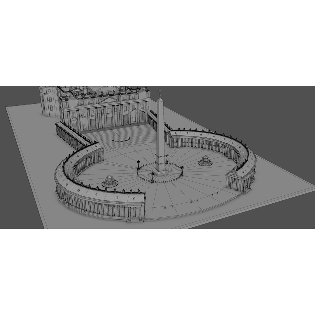 Piazza San Pietro Vatican 3D Model – Detailed Landmark Asset, FBX, OBJ, Blender - View 19