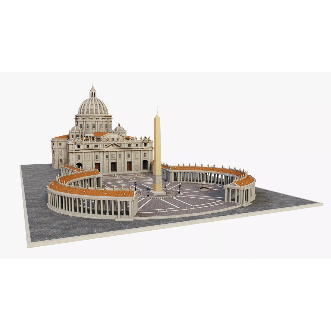 Piazza San Pietro Vatican 3D Model – Detailed Landmark Asset, FBX, OBJ, Blender - View 2