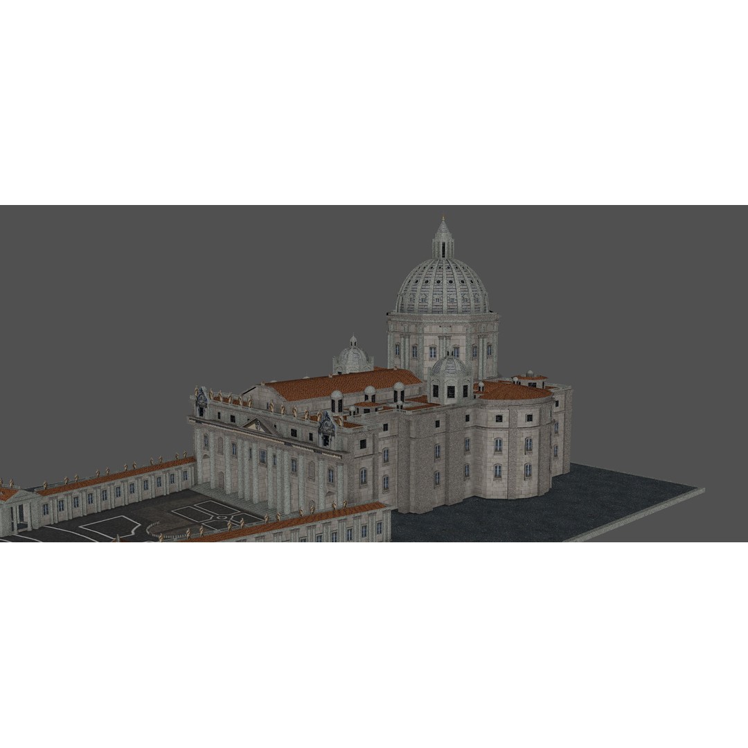 Piazza San Pietro Vatican 3D Model – Detailed Landmark Asset, FBX, OBJ, Blender - View 20