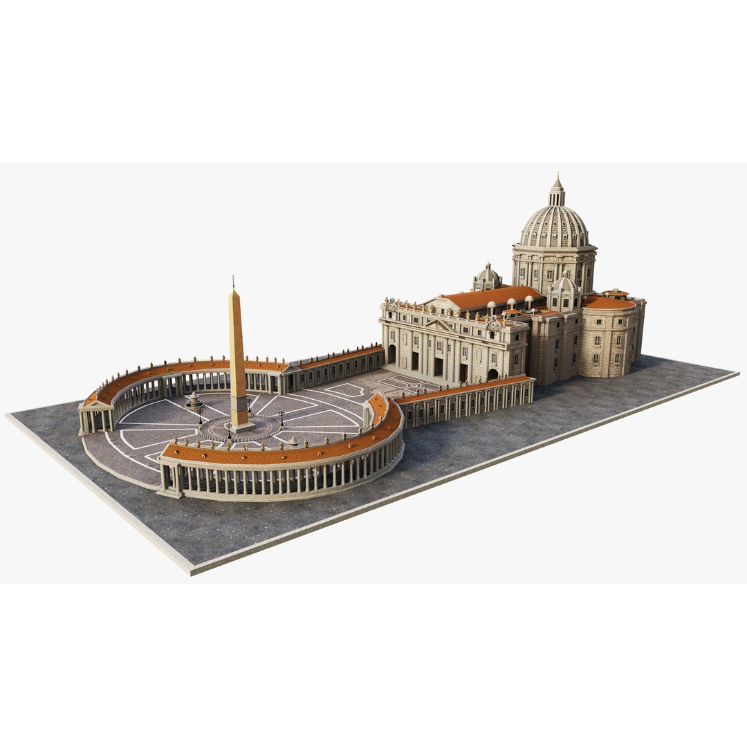 Piazza San Pietro Vatican 3D Model – Detailed Landmark Asset, FBX, OBJ, Blender - View 4