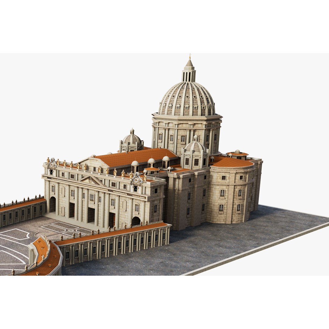 Piazza San Pietro Vatican 3D Model – Detailed Landmark Asset, FBX, OBJ, Blender - View 6