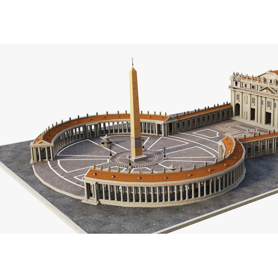 Piazza San Pietro Vatican 3D Model – Detailed Landmark Asset, FBX, OBJ, Blender - View 8