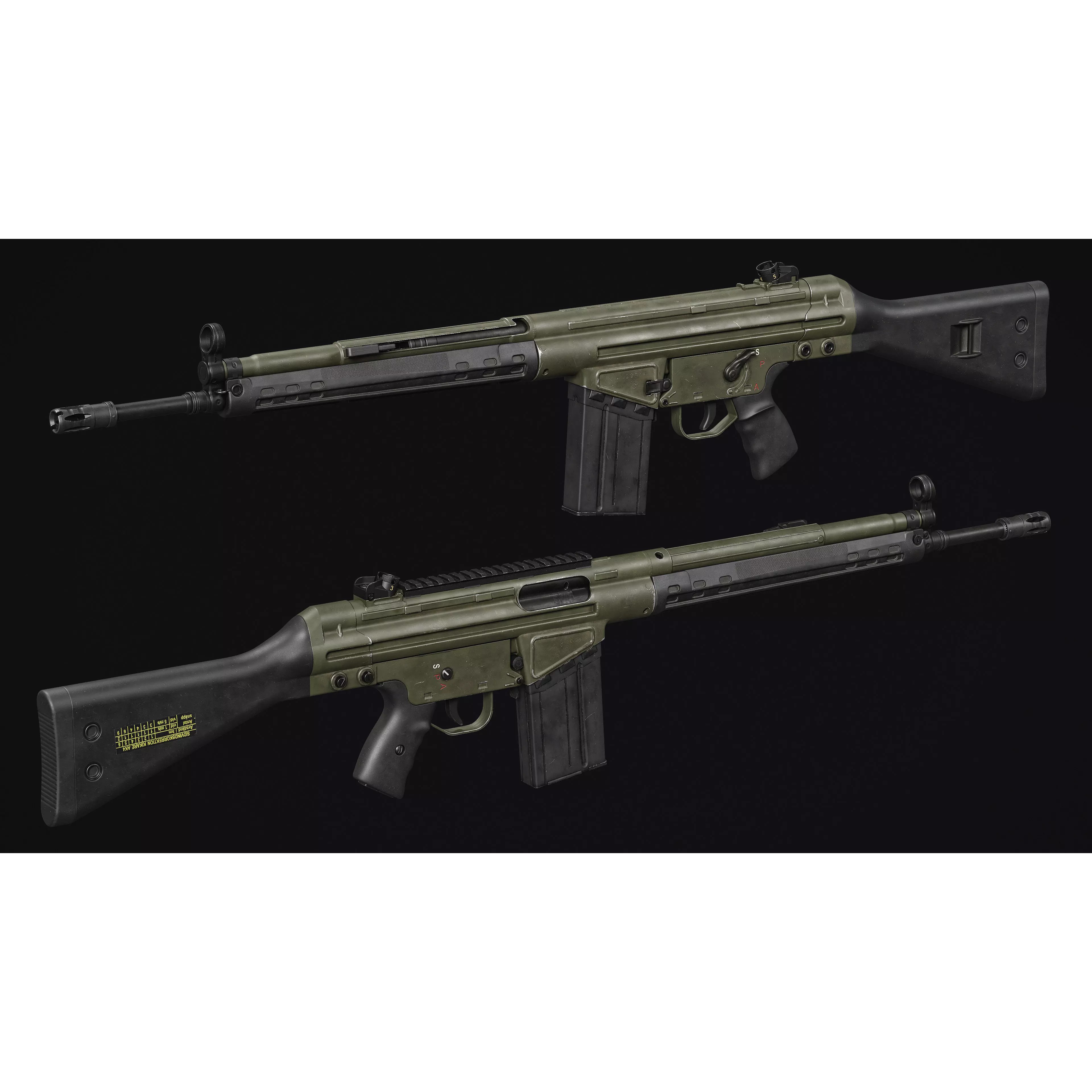 G3-AK4 Rifle - Low-Poly Game-Ready 3D Model - View 13