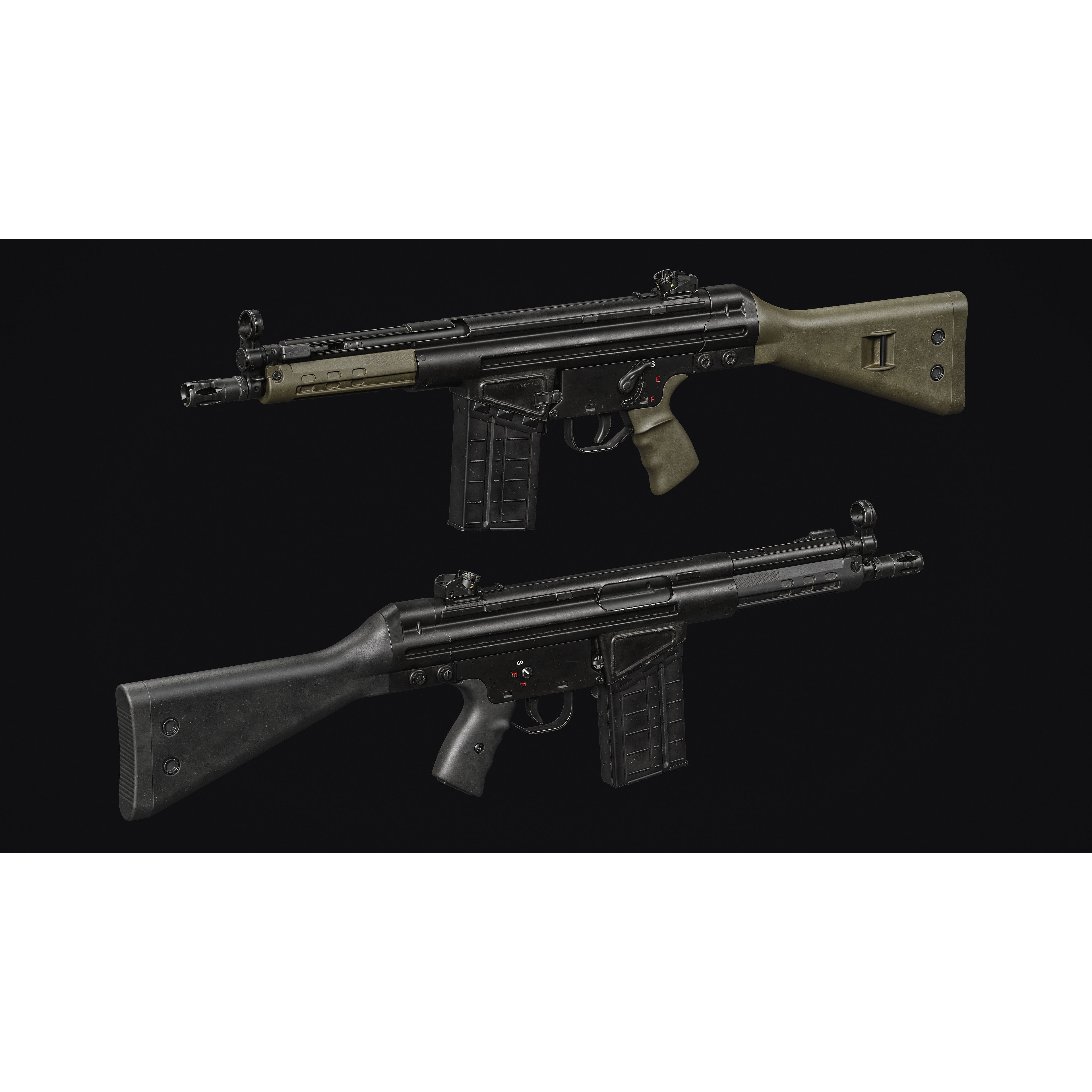 G3-AK4 Rifle - Low-Poly Game-Ready 3D Model - View 18