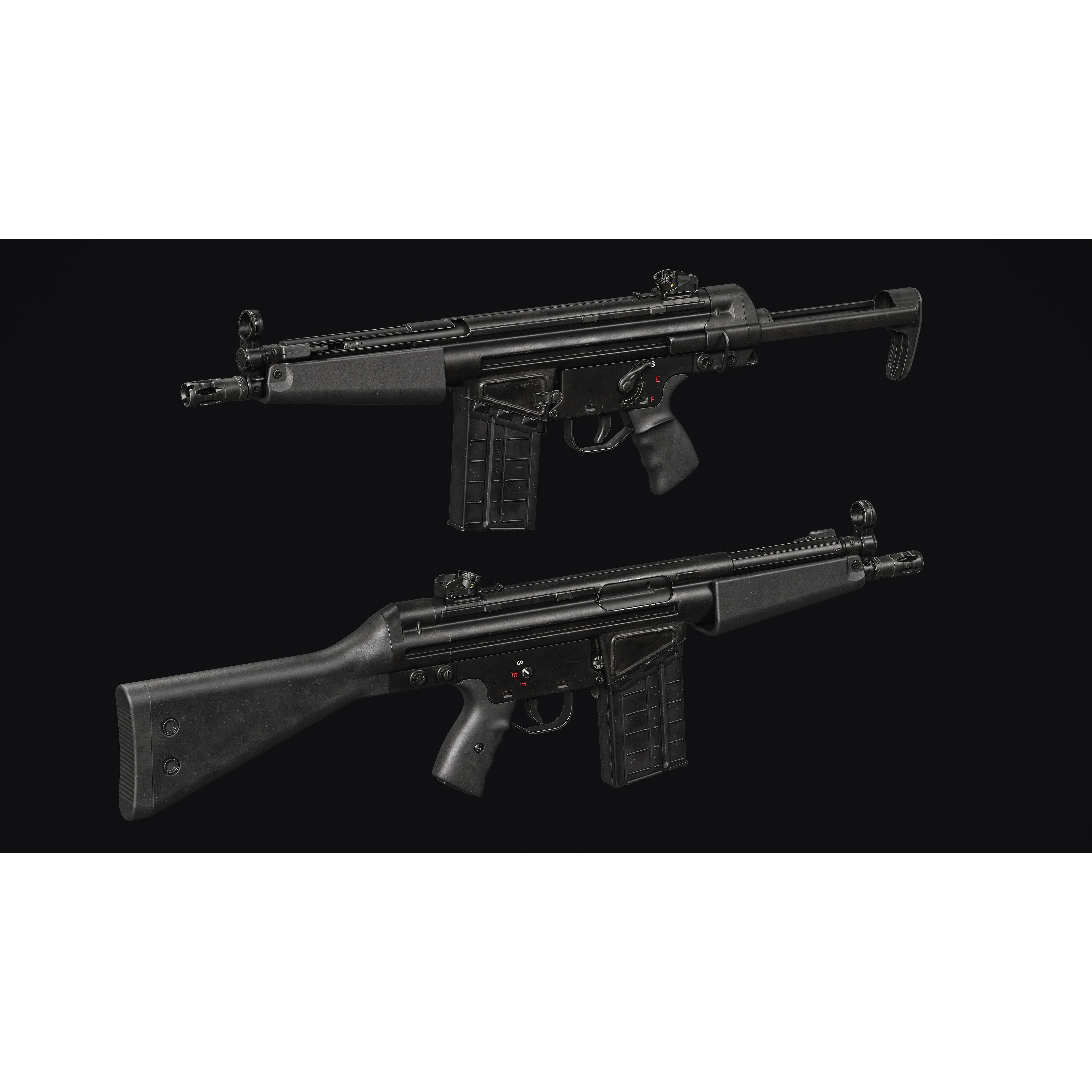 G3-AK4 Rifle - Low-Poly Game-Ready 3D Model - View 19