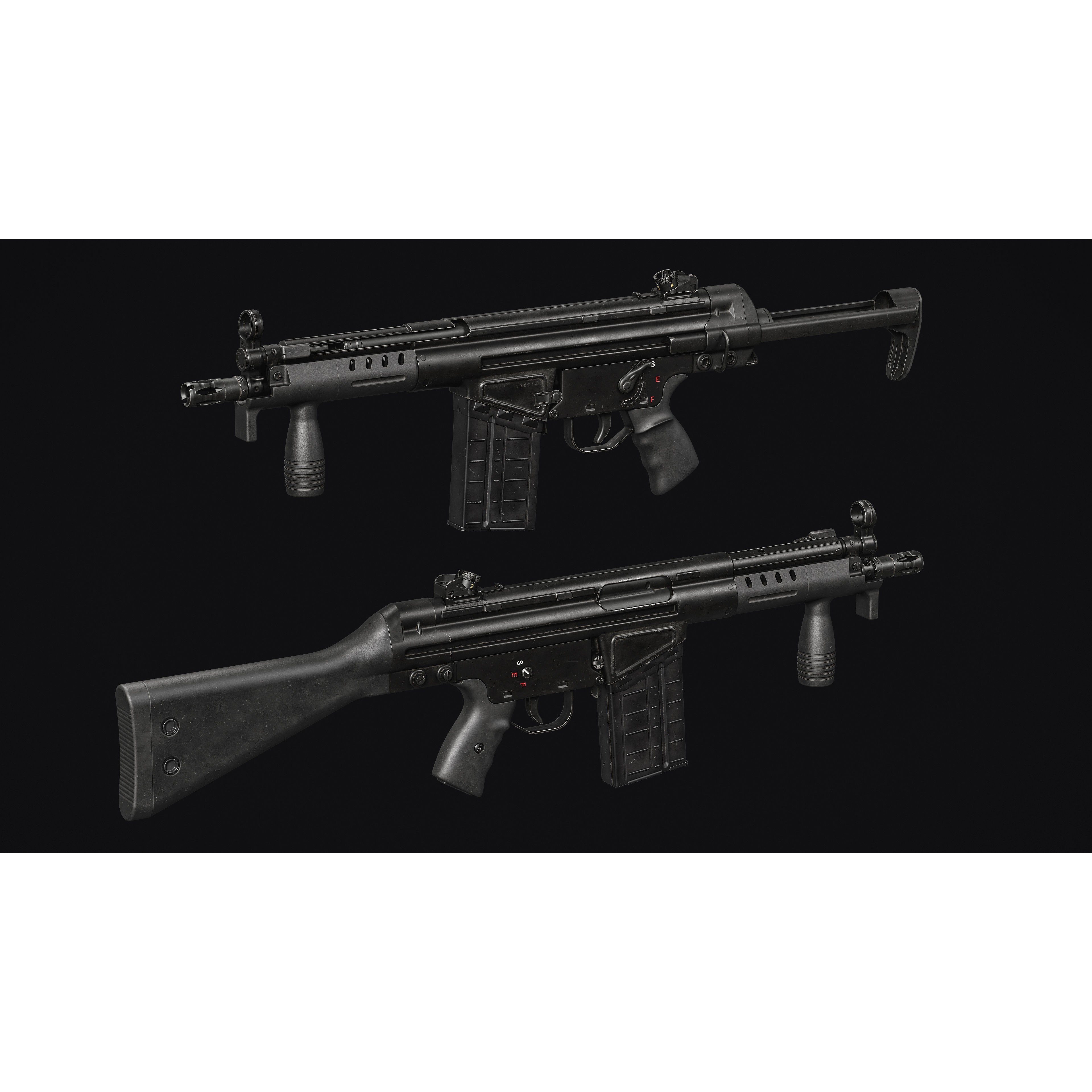 G3-AK4 Rifle - Low-Poly Game-Ready 3D Model - View 20