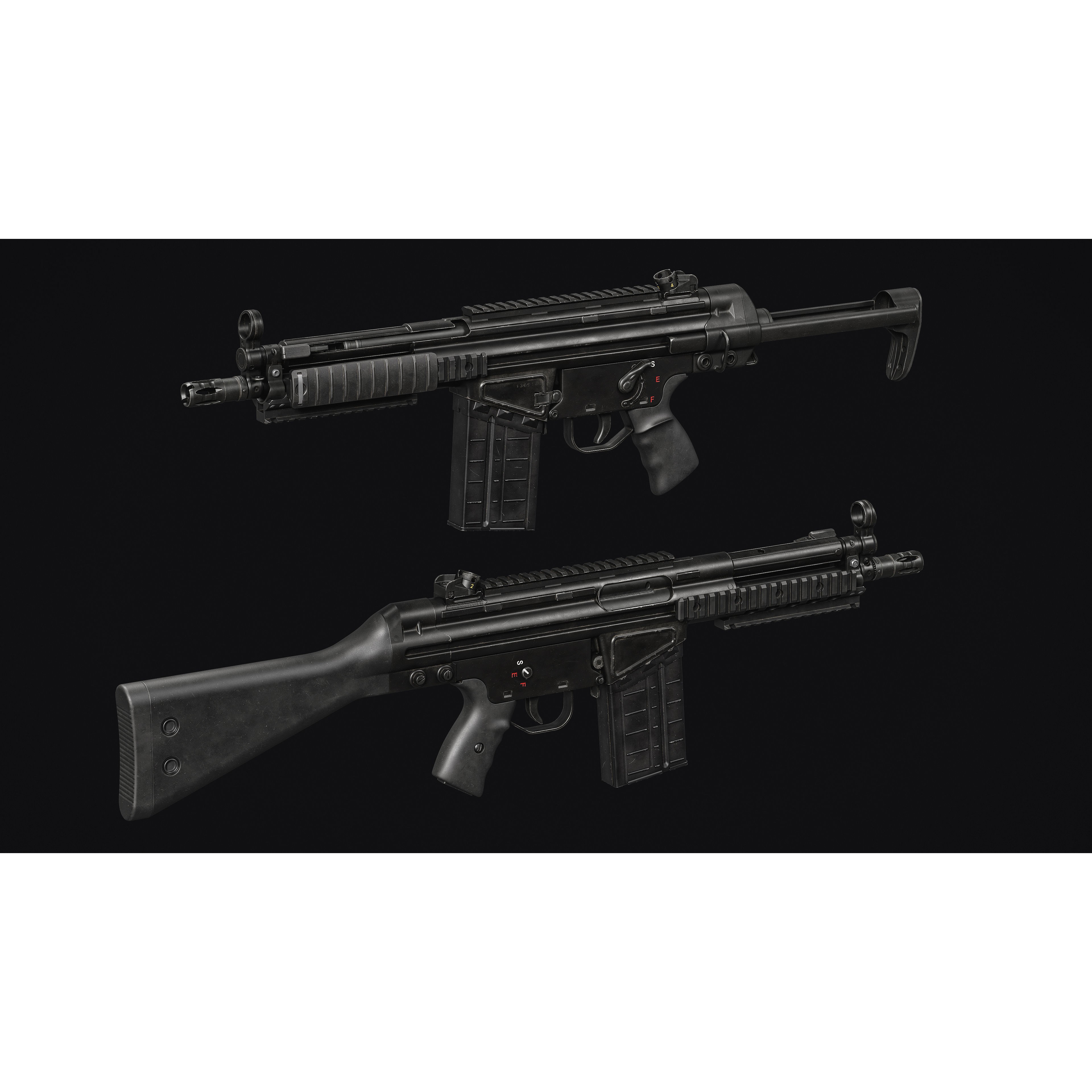 G3-AK4 Rifle - Low-Poly Game-Ready 3D Model - View 21