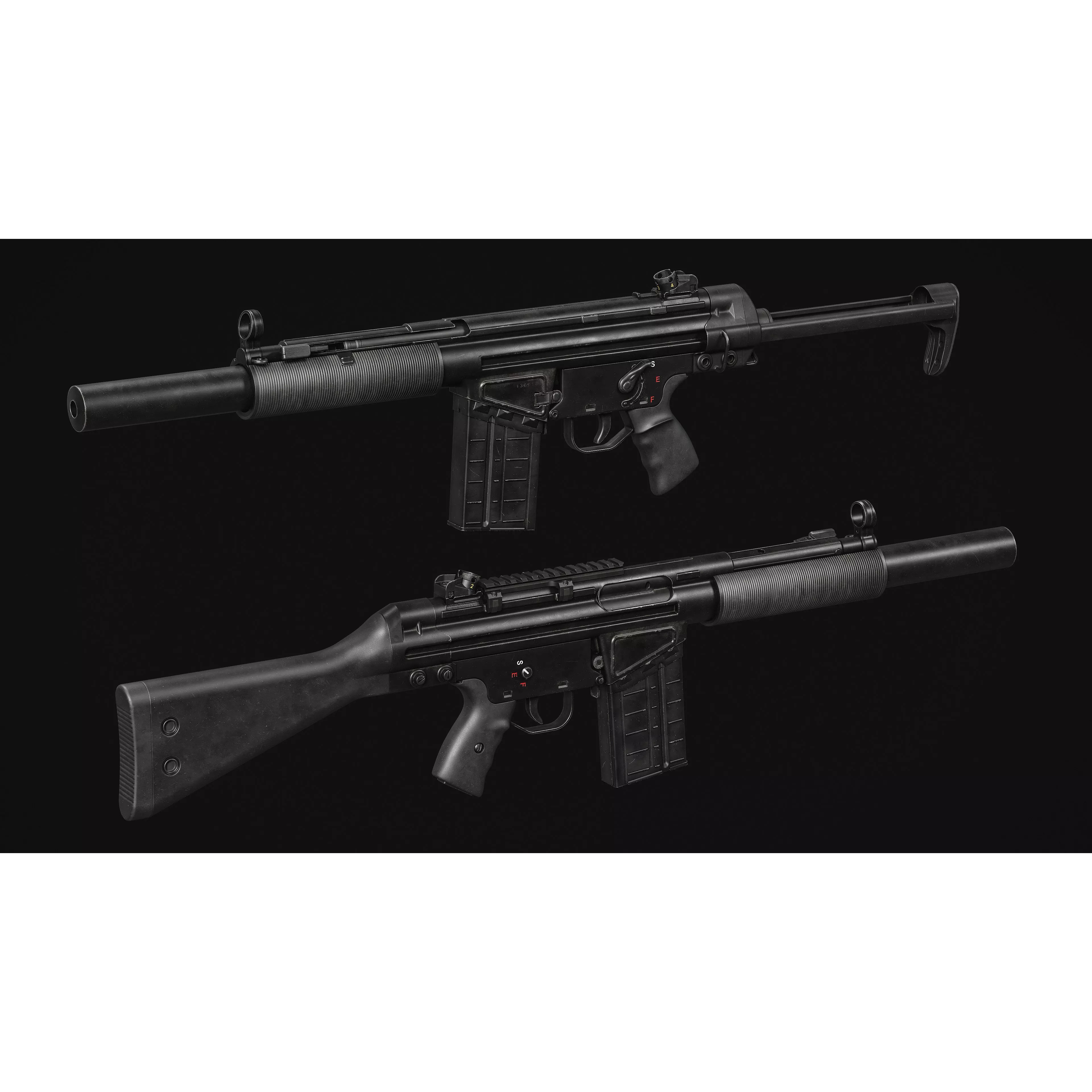 G3-AK4 Rifle - Low-Poly Game-Ready 3D Model - View 22