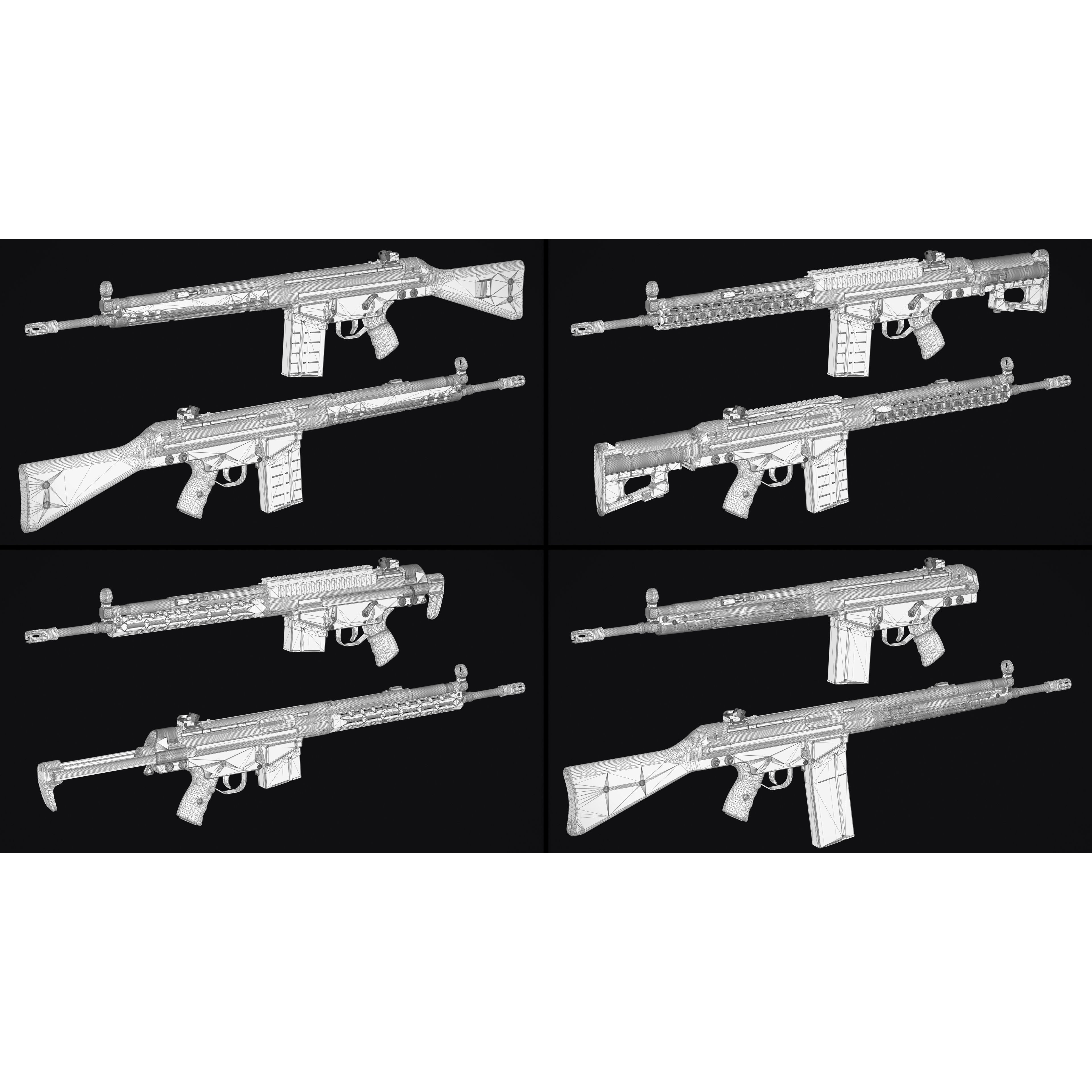 G3-AK4 Rifle - Low-Poly Game-Ready 3D Model - View 23