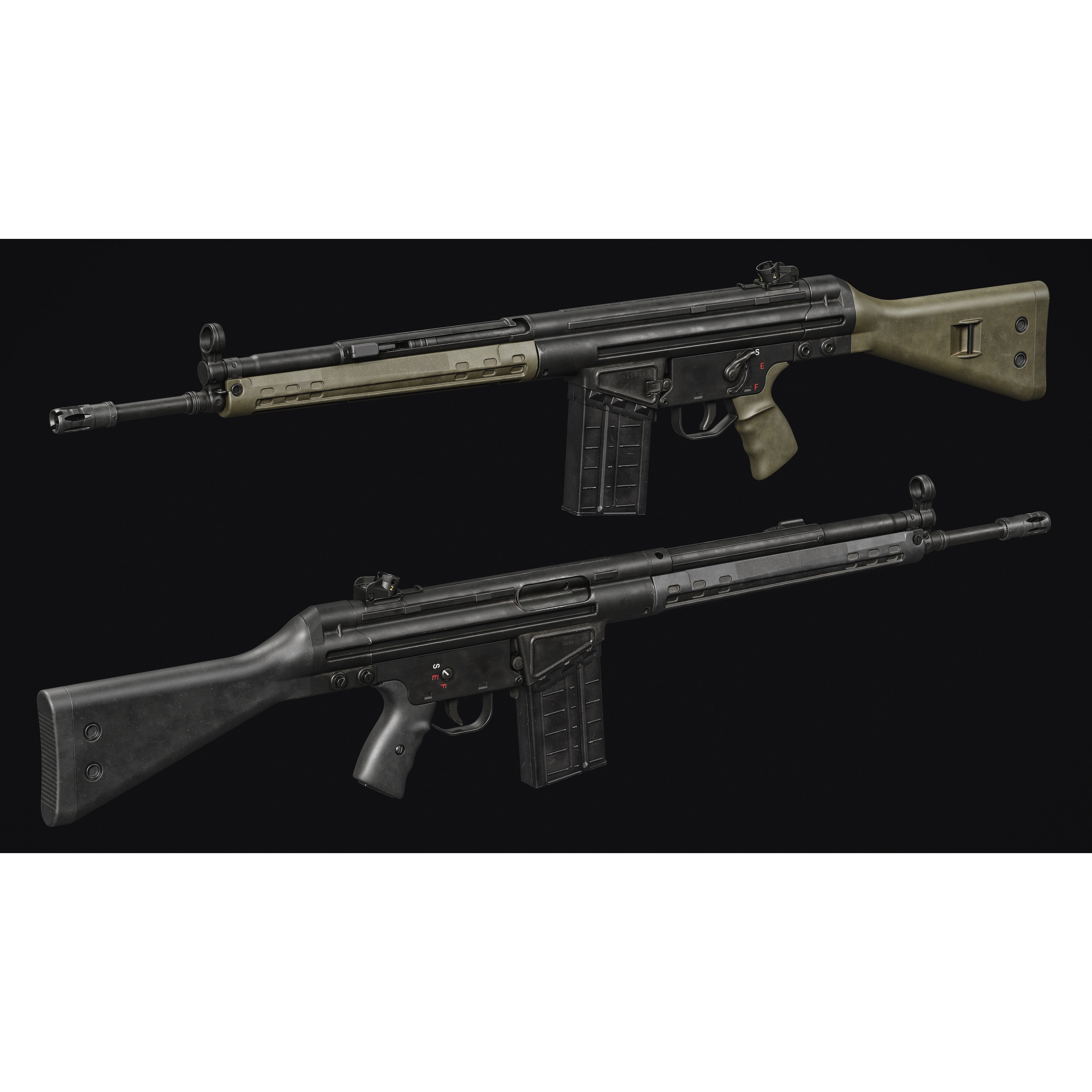 G3-AK4 Rifle - Low-Poly Game-Ready 3D Model - View 3