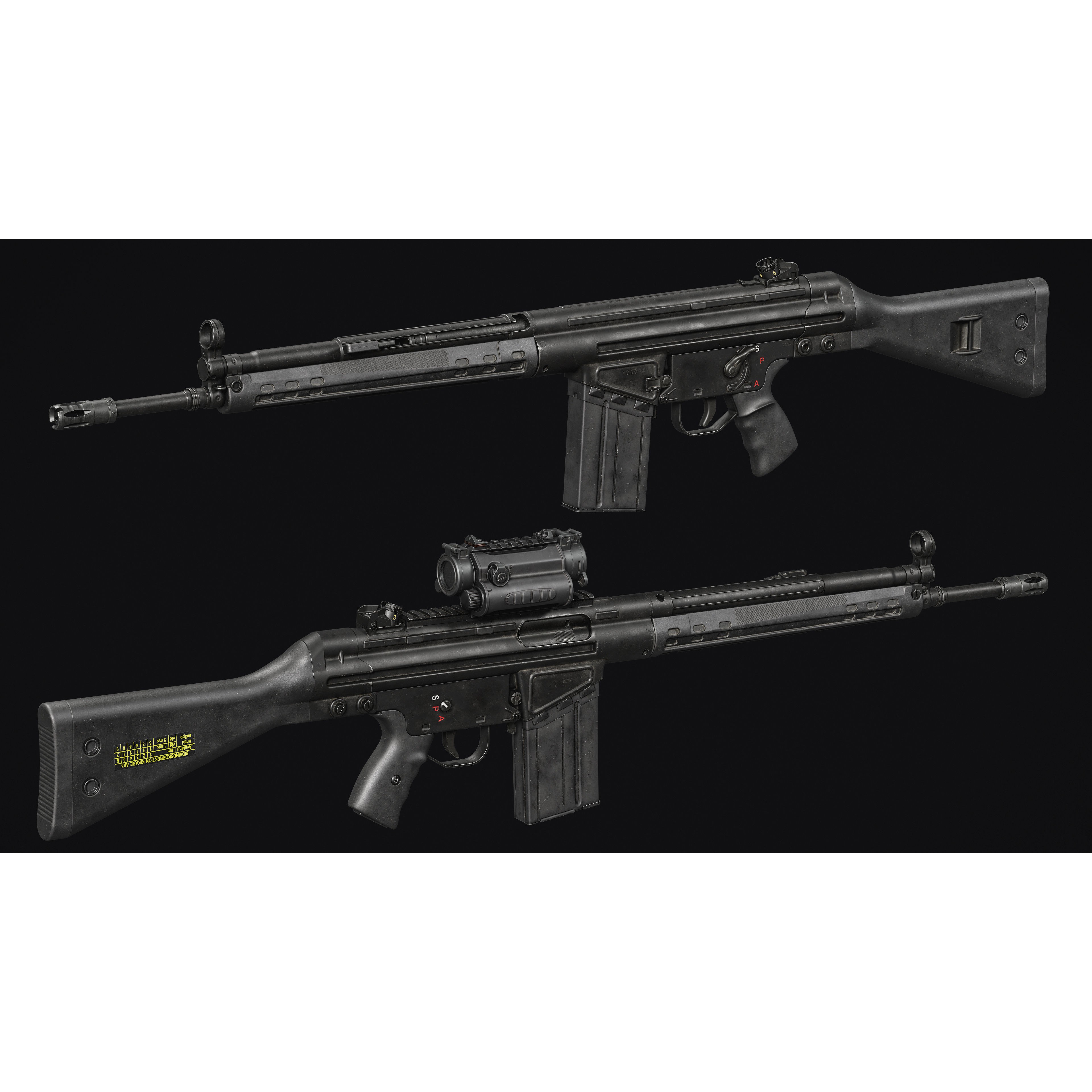 G3-AK4 Rifle - Low-Poly Game-Ready 3D Model - View 4