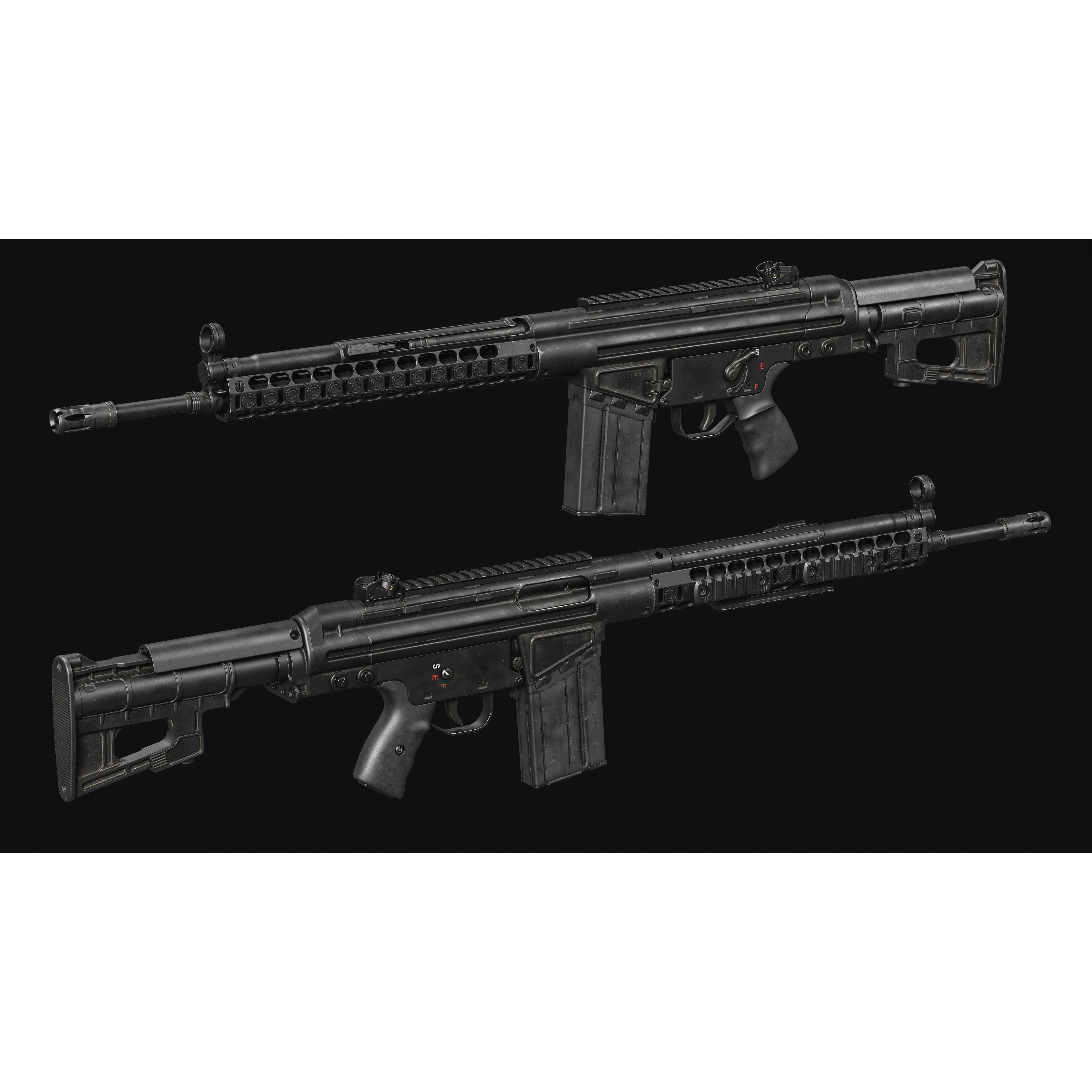 G3-AK4 Rifle - Low-Poly Game-Ready 3D Model - View 6