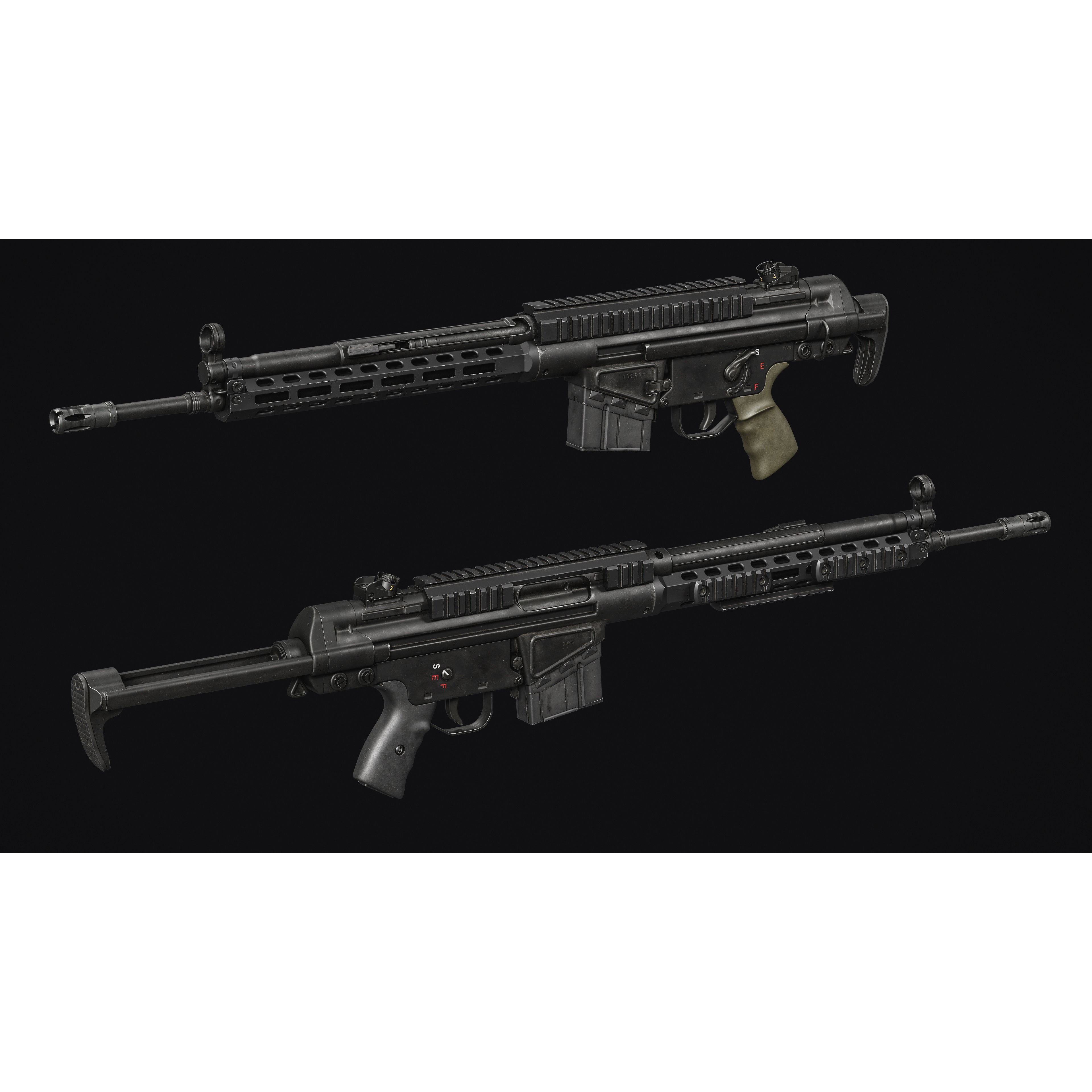 G3-AK4 Rifle - Low-Poly Game-Ready 3D Model - View 7