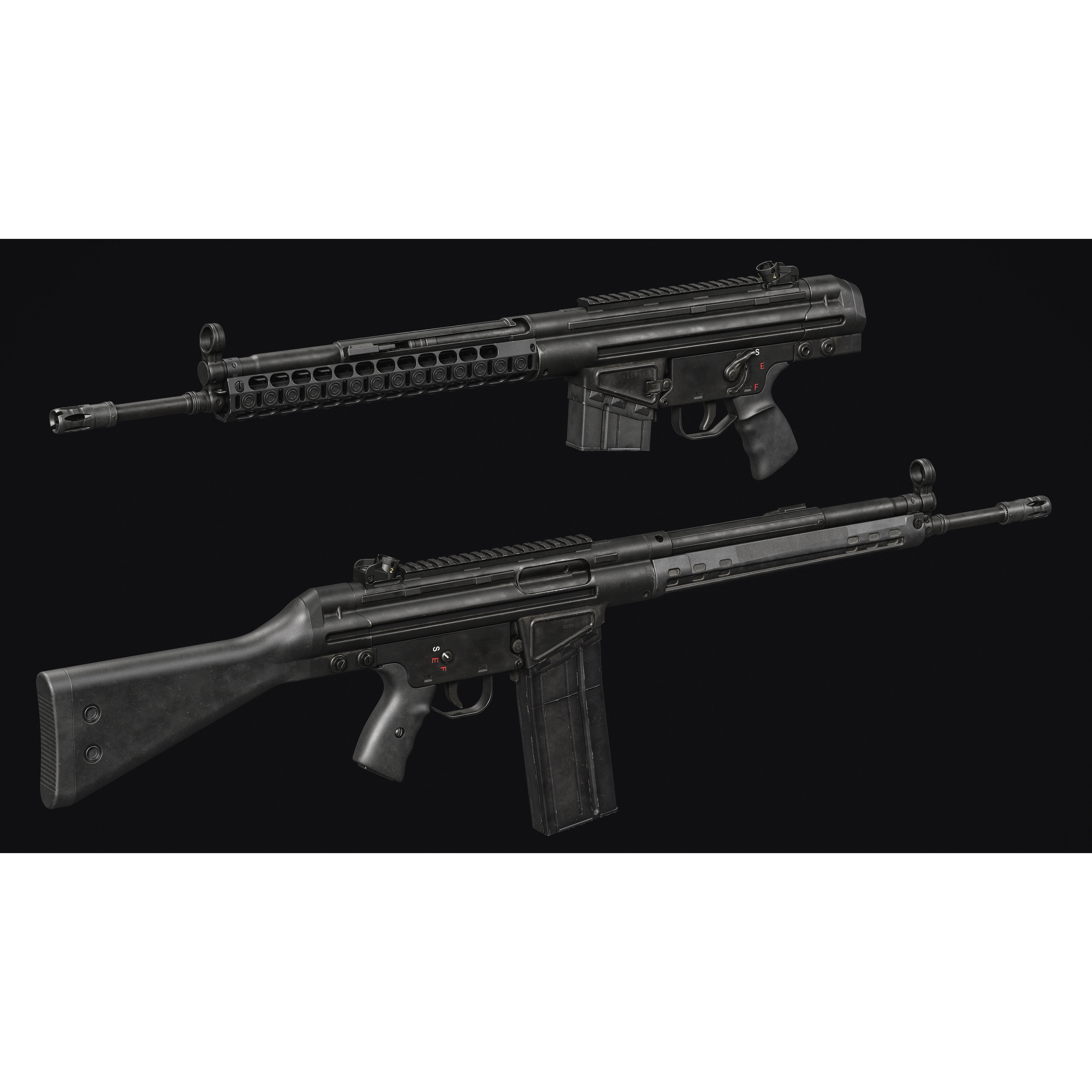 G3-AK4 Rifle - Low-Poly Game-Ready 3D Model - View 8