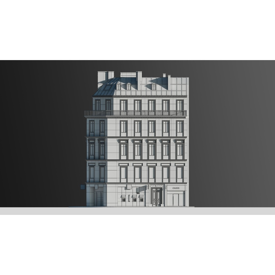 European Commercial Bank 3D Model – PBR Architectural Asset, Blender