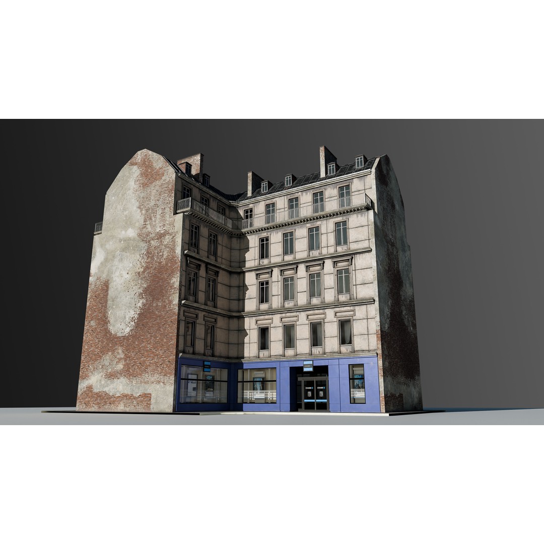European Commercial Bank 3D Model – PBR Architectural Asset, Blender - View 10