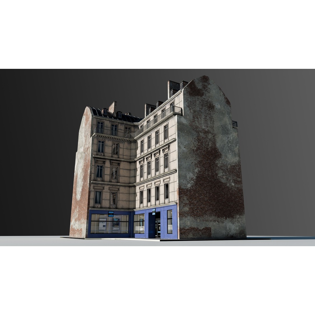 European Commercial Bank 3D Model – PBR Architectural Asset, Blender - View 12