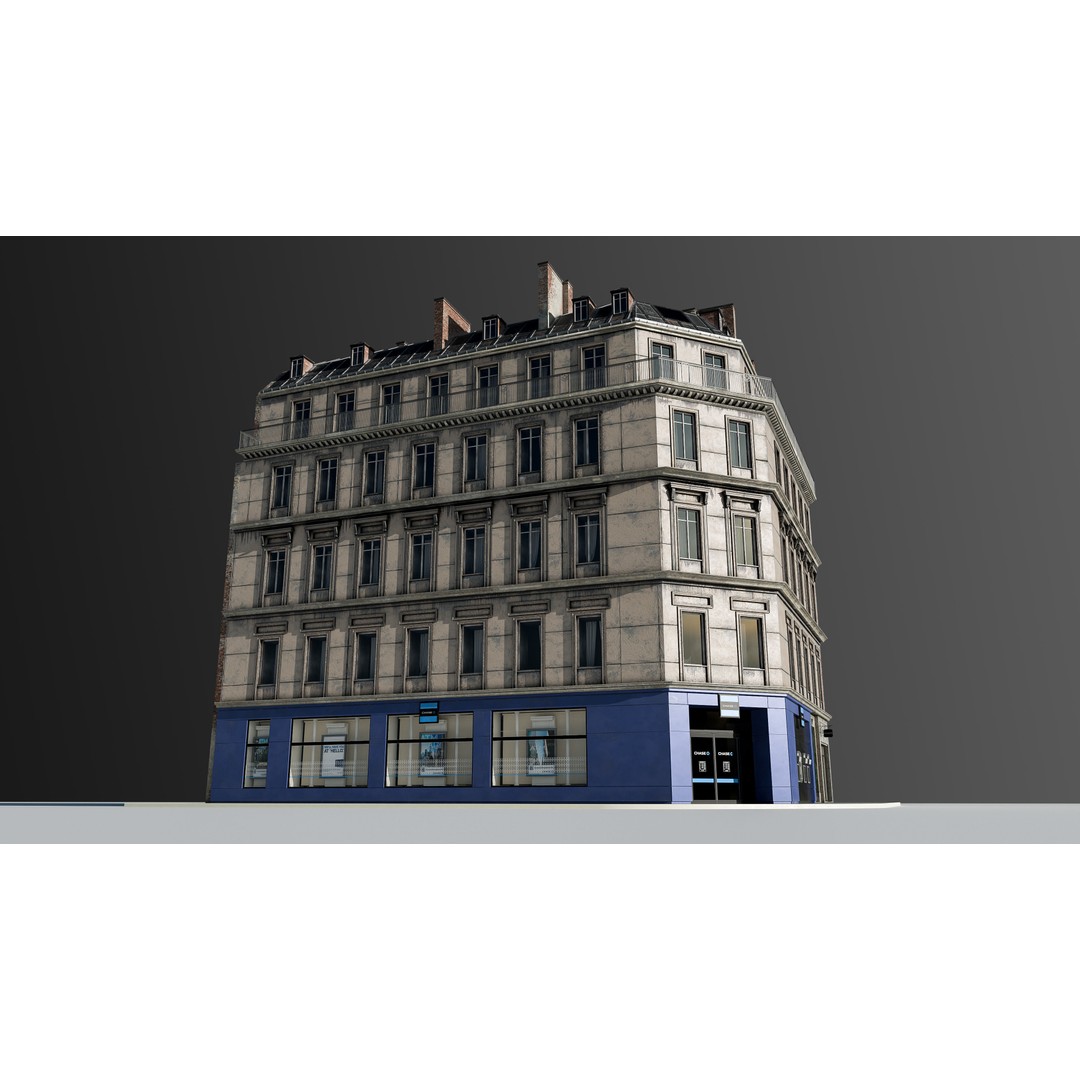 European Commercial Bank 3D Model – PBR Architectural Asset, Blender - View 16