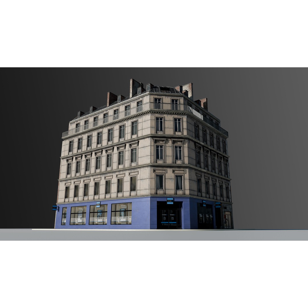 European Commercial Bank 3D Model – PBR Architectural Asset, Blender - View 17