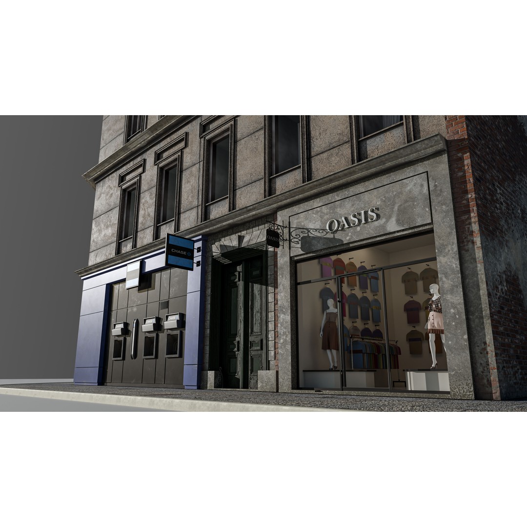 European Commercial Bank 3D Model – PBR Architectural Asset, Blender - View 18