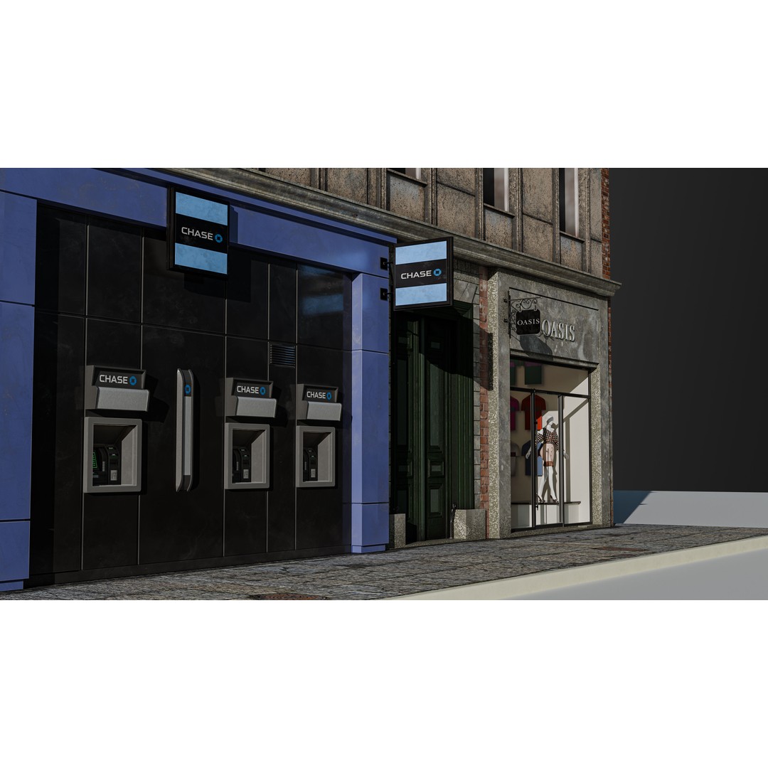 European Commercial Bank 3D Model – PBR Architectural Asset, Blender - View 19