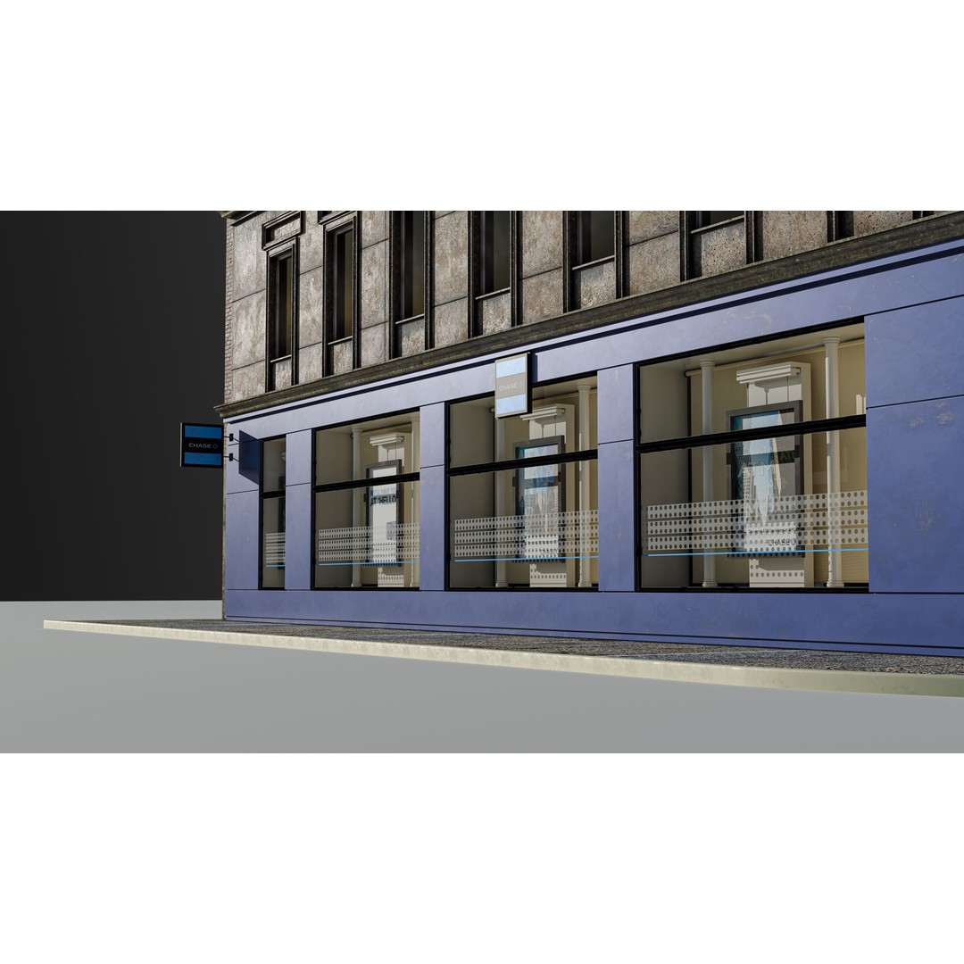 European Commercial Bank 3D Model – PBR Architectural Asset, Blender - View 20