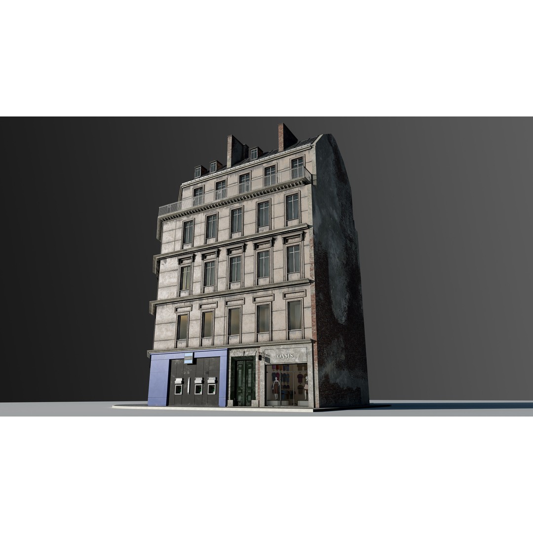 European Commercial Bank 3D Model – PBR Architectural Asset, Blender - View 4