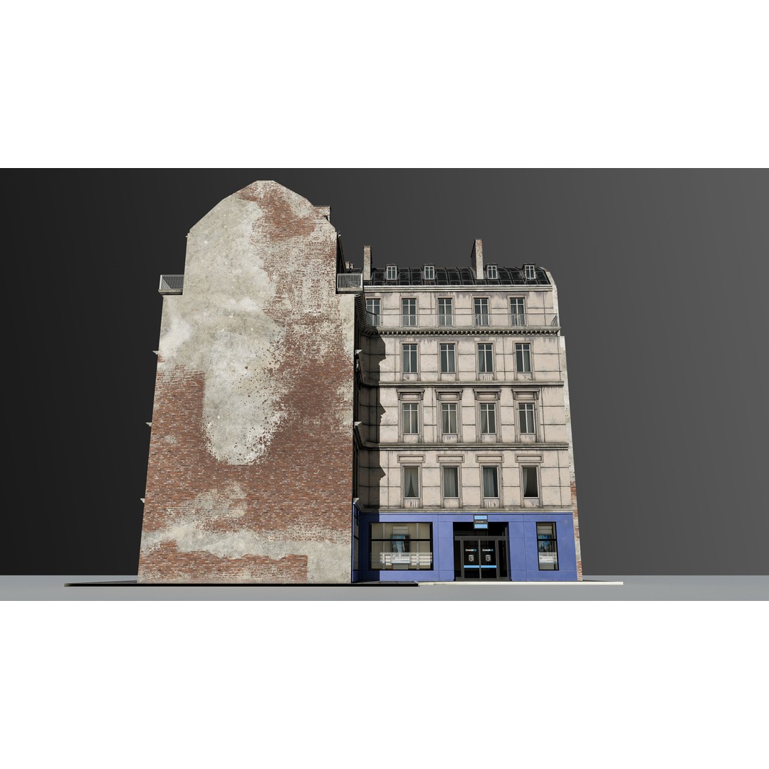 European Commercial Bank 3D Model – PBR Architectural Asset, Blender - View 8