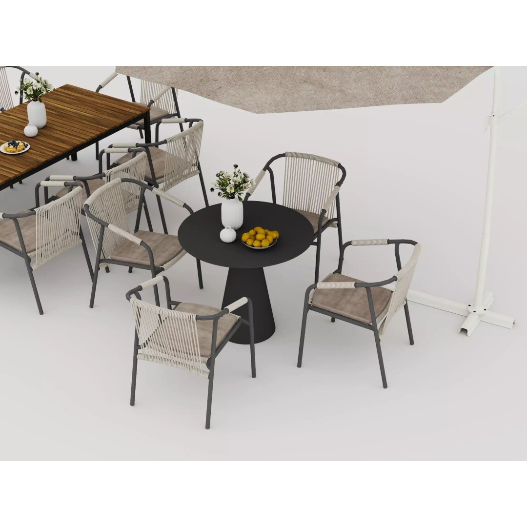 Outdoor Dining Furniture Set 3D Model – Modern Low-Poly Design, PBR Textures - View 6