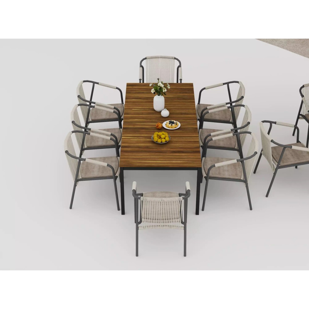Outdoor Dining Furniture Set 3D Model – Modern Low-Poly Design, PBR Textures - View 7